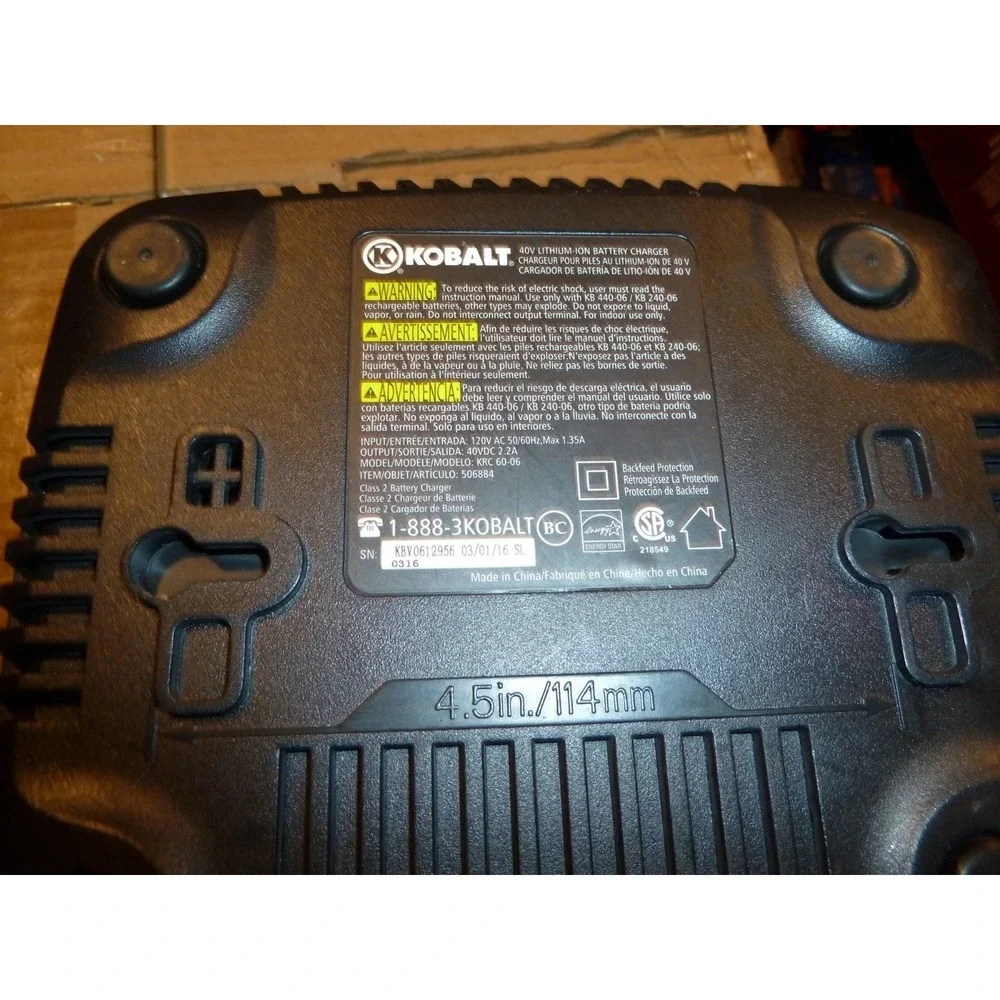 Kobalt 40V Max Lithium Ion Battery Charger KRC 60-06 506884 Purple Black